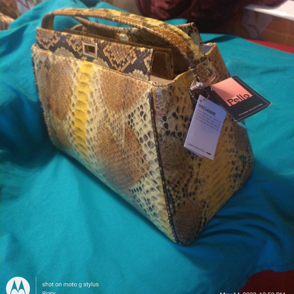NWT Python leather Handbag